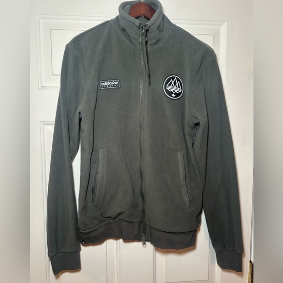 Mens Rare Adidas‎ SPZL Tockholes Track Top Utility Grey Fleece Jacket HT5397.